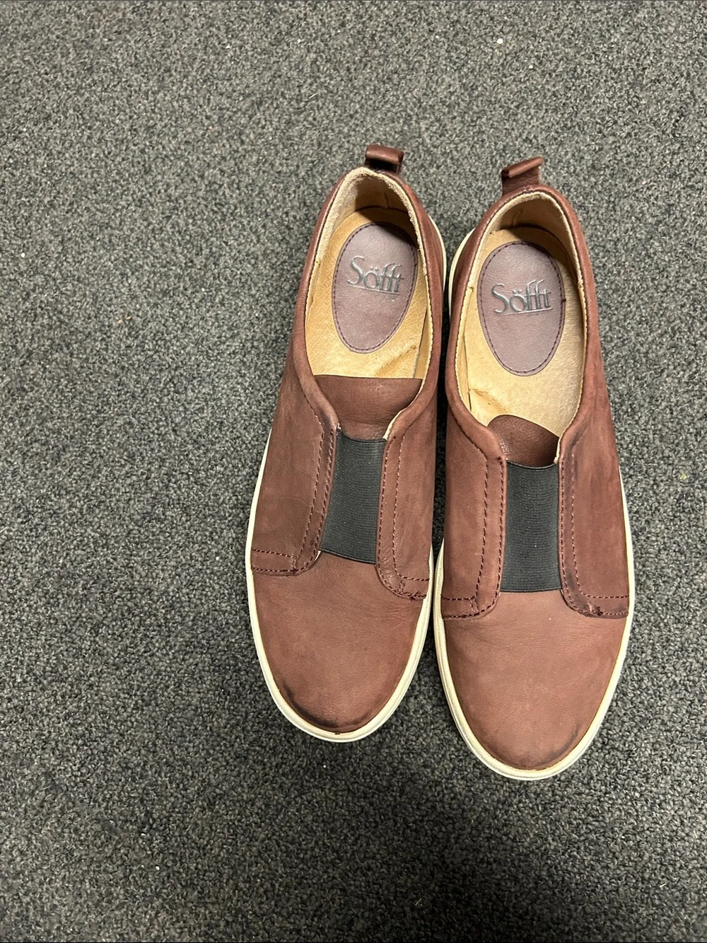 Sofft Men's Slip-On Loafers in Brown with Black Elastic